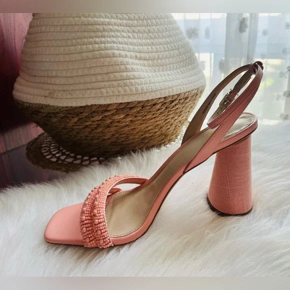Sam Edelman Kia Block Heel Pink Size 6 Sandals Square Toe Ankle Strap - Picture 12 of 16